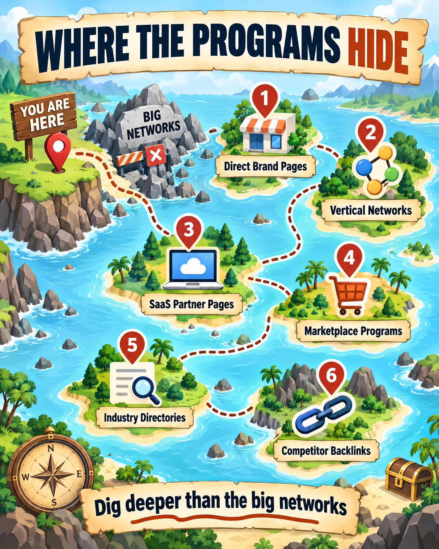 Map infographic: where affiliate programs hide beyond the big networks