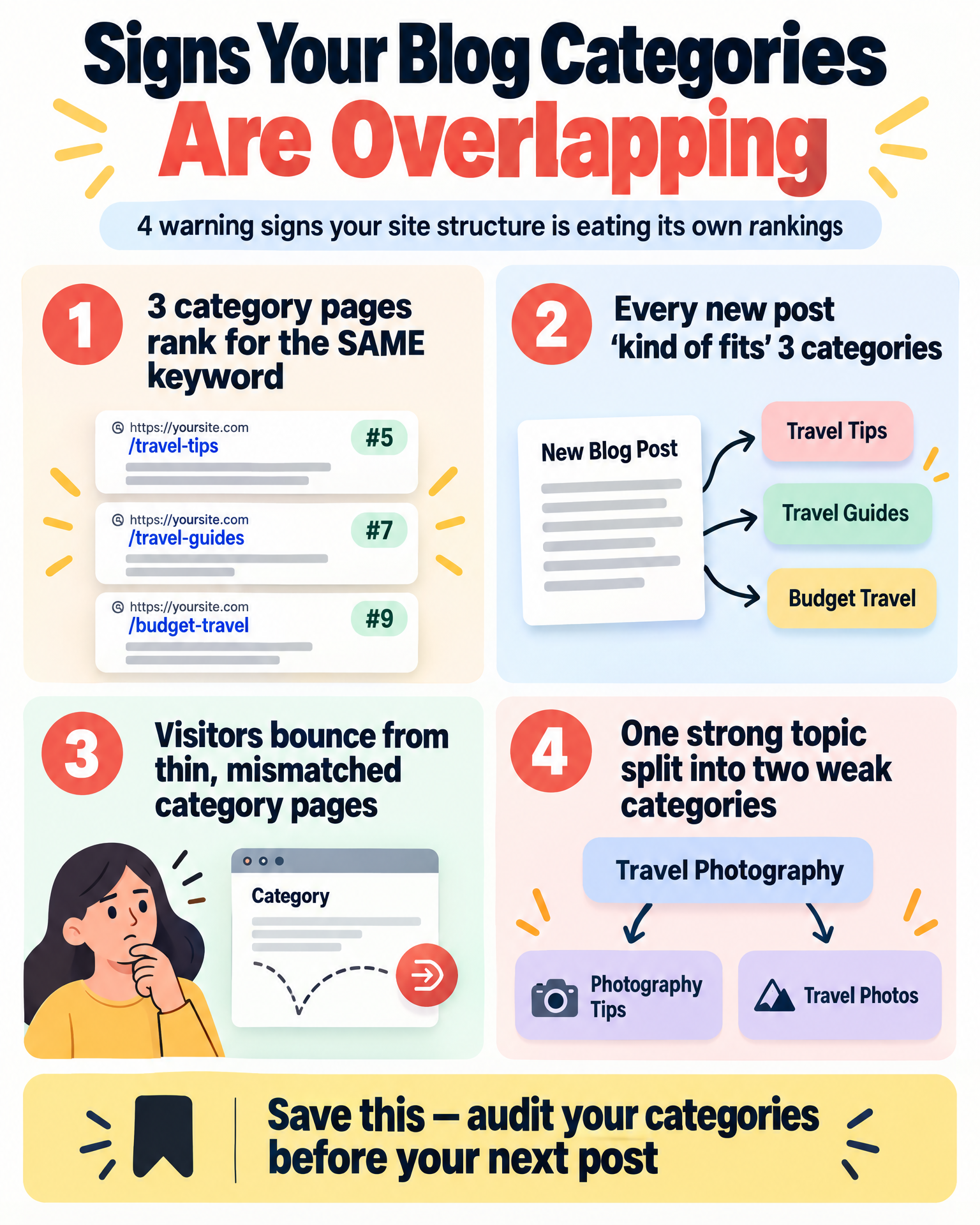 Infographic: signs your blog categories are overlapping