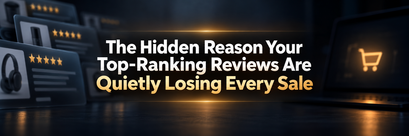 Banner graphic: the hidden reason top-ranking product reviews quietly lose every sale
