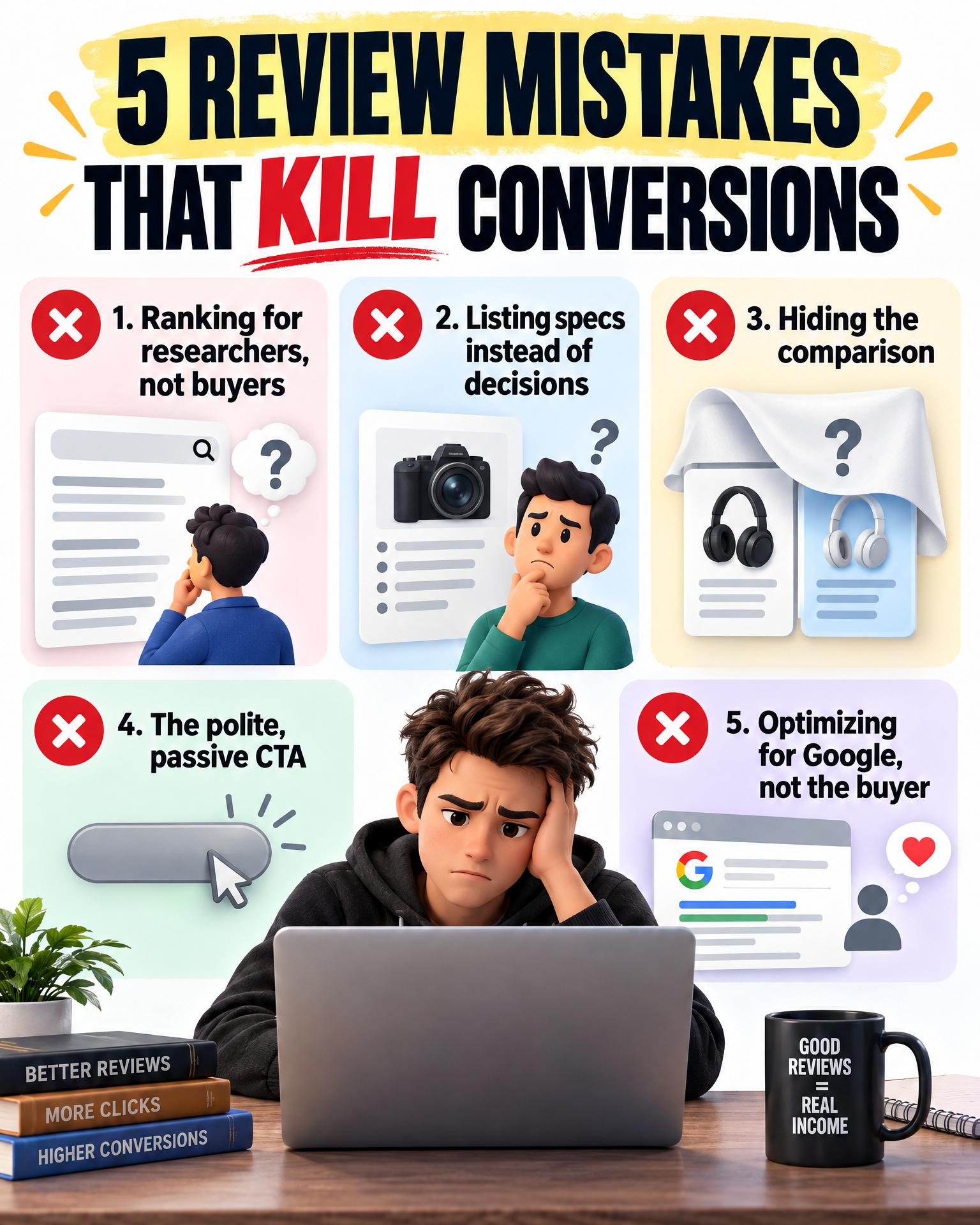 Infographic: 5 review mistakes that kill conversions